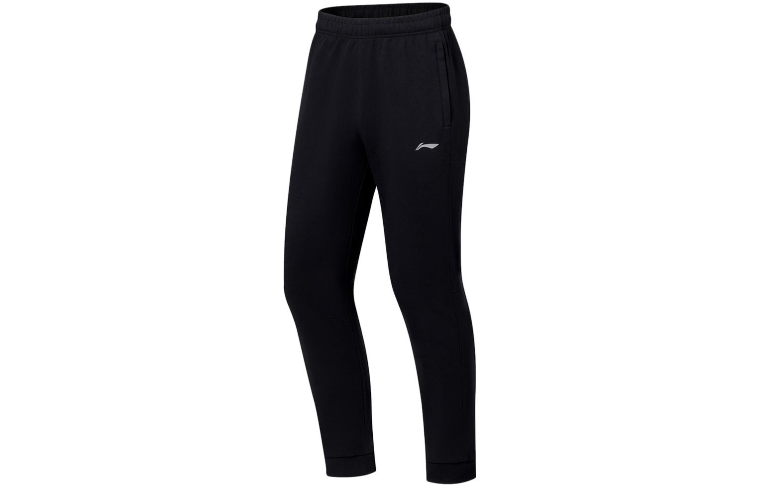 Li Ning Fitness Series Knitted Sweatpants Men s Black Moderate Cuffed Pants AKLS793-1 XXXL