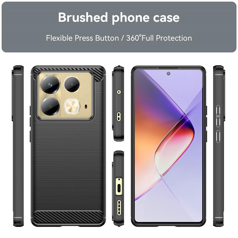 For Infinix Note 40 Case For Infinix Note 40 4G Cover 6.78 Inch Carbon Fiber Shockproof Silicone Bumper For Infinix Note 40
