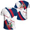 Dominikanische Republik Flagge 3D Gedrucktes T-Shirt Herren Fan Spiel Kurzarm Sportbekleidung Sommer Outdoor Täglich Lässig Rundhals Oberteile