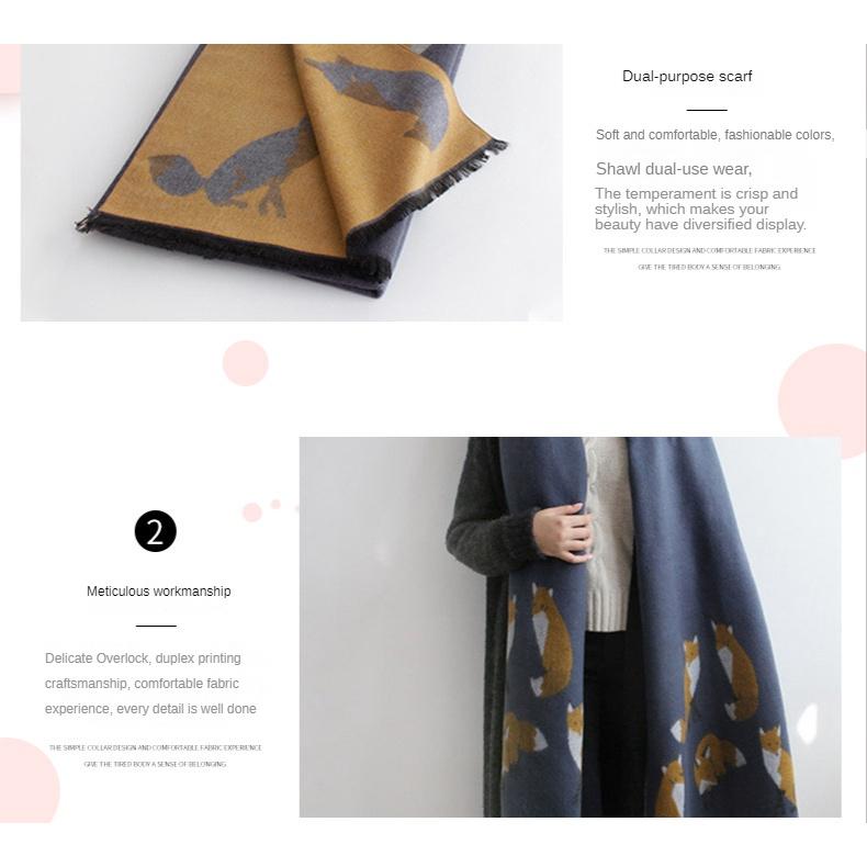 Eșarfă jacquard pentru femei, asemănătoare cașmirului, toamnă și iarnă, eșarfă caldă îngroșată, pe două fețe, ciucuri