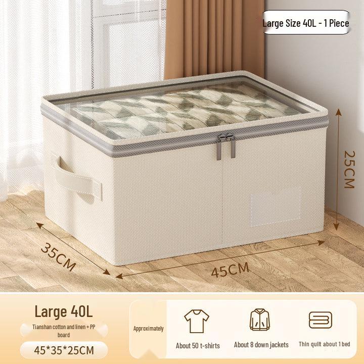 New Tianshan Cotton & Linen Large Washable Storage Box for Clothes