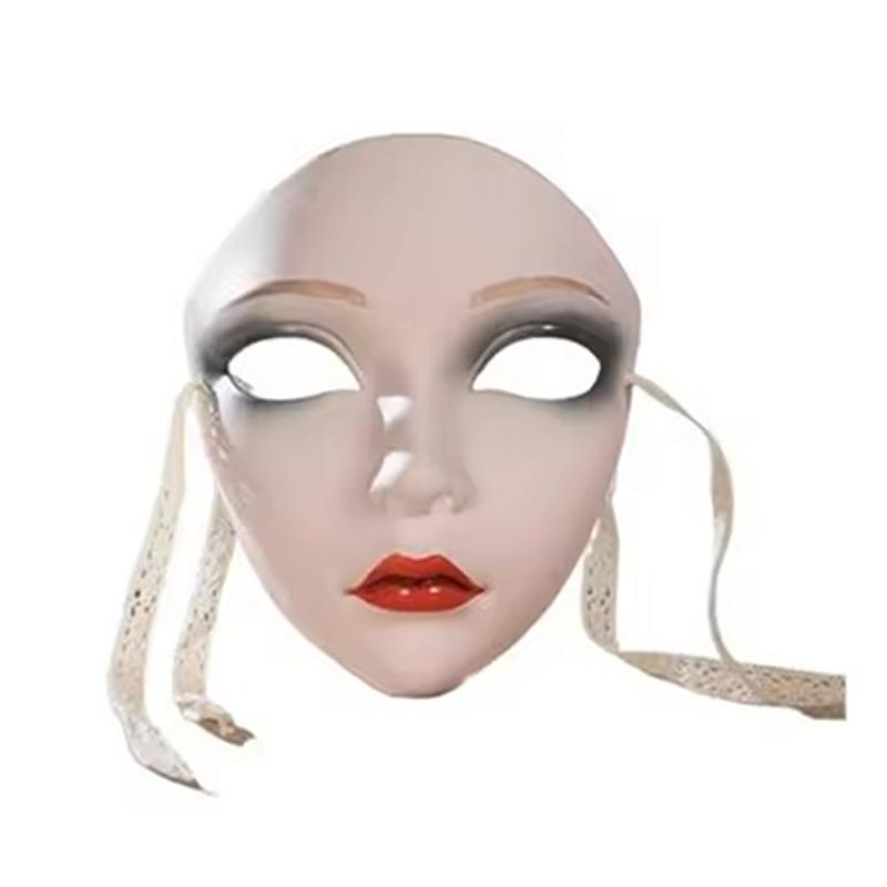 Vakker Antikk Kinesisk Maske, Helansikt Kvinne DIY Håndmalt for Kostymefest Tilbehør