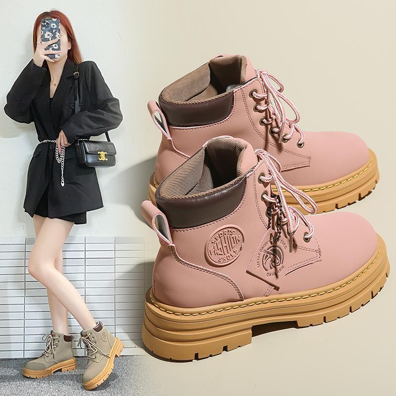 

Thick-soled Martin boots women s 2025 new British style classic big-headed retro rhubarb boots trendy retro tooling short boots 40