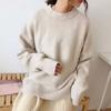 Women Cashmere Elegant Basic Sweater Autumn Winter Loose Soft O-Neck Knitted Pullovers Oversized Solid Color Jumper Knitwear