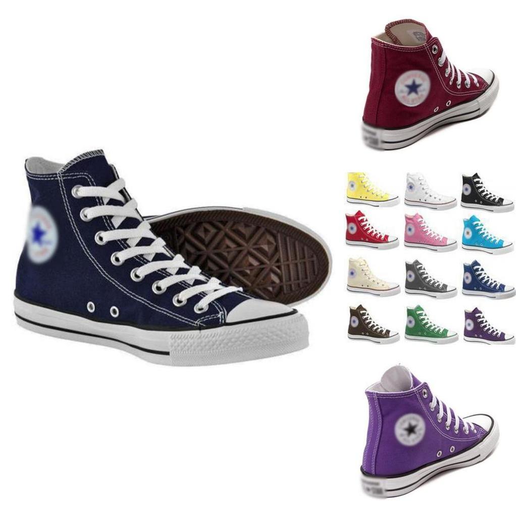 Classic Hightop Canvas Sneakers For Men And Women With Rubber Outsole For Casual Wear