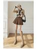 2023 Autumn/Winter Women's Plus Size High Waist Corduroy A-Line Wide-Leg Pleated Shorts