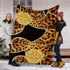 Leopard Glamour Blanket Personalized Name Flannel Blanket Soft Cozy Plush Throw for Sofa Bed Lightweight Home Décor