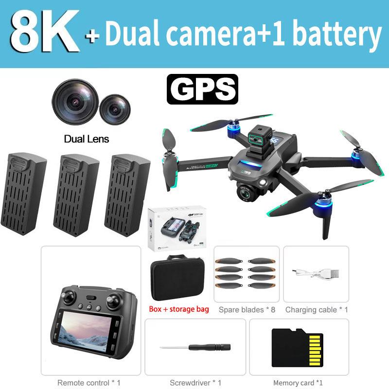 New GPS Drone Pro 5G Dual-Camera 8K HD Aerial Photography Drone with Screen Omnidirectional Obstacle Avoidance Dron RC Toy Boys