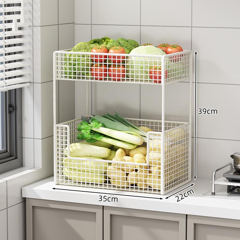 Multi-functional Kitchen Storage Rack: Multi-layer Basket for Fruits, Vegetables, Onions, Ginger, and Garlic