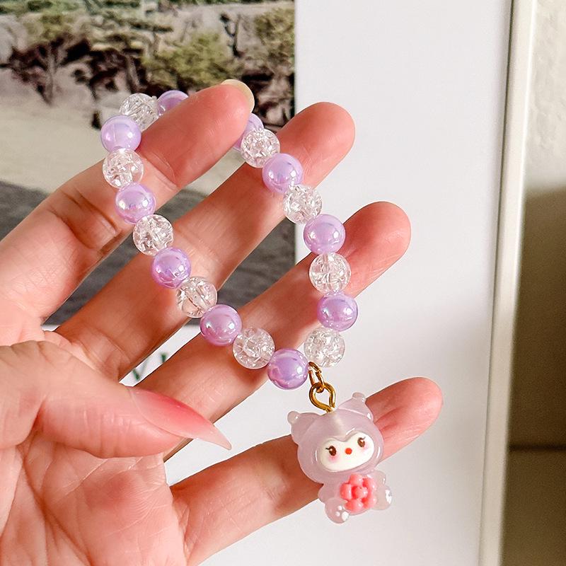 Sanrio Cartoon Jelly Color Beaded Bracelet for Girls and Students