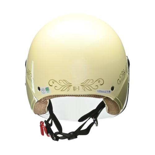 LEAD Motorcycle Helmet Semi-Jet Street Alice Pearl Ivory QJ-3 - One Size