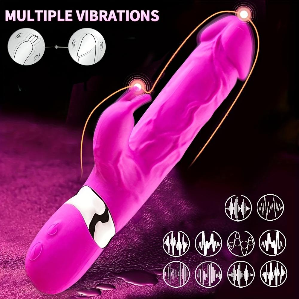 3 in 1 Rabbit Thrusting Vibrator G-Punkt Klitoris Stimulation Dildo Sexspielzeug für Erwachsene 18