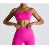 Breathable Quick Drying Nude Yoga Suit Set For Women'S Running Sports, Beautiful Back Fitness Pants Set