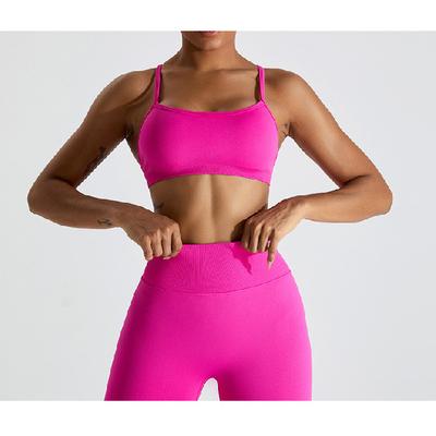 Breathable Quick Drying Nude Yoga Suit Set For Women'S Running Sports, Beautiful Back Fitness Pants Set