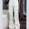 Women's Retro Micro-Flared Cargo Pants with Pockets - Spring/Autumn 2024 Collection