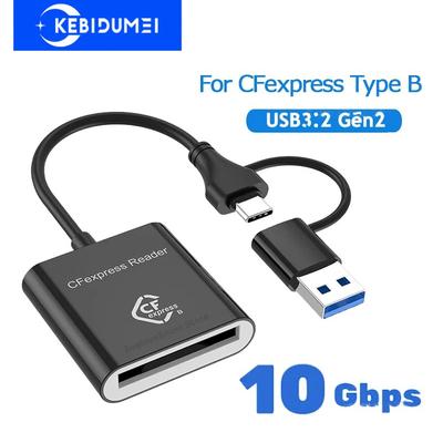 10Gbps CFexpress Type B Card Reader Writer USB3.2 Gen2 USB-C CFe Card Reader for Android Windows XP/Vista/7/8/8.1/10/11 Mac OS