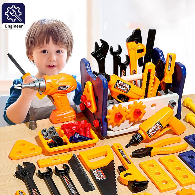 Children's Tool Toys Repair Kit Kids Toy Pretend Play Screw Plastic Toolbox Game Montessori Educational Toys Children Gift