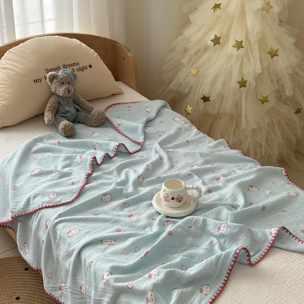 Class A Crinkled Gauze Cotton Children's Summer Quilt - Lightweight, Cooling, Machine Washable