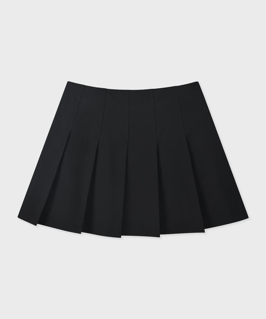 FALLETT Half Pleated Wrap Skirt Black