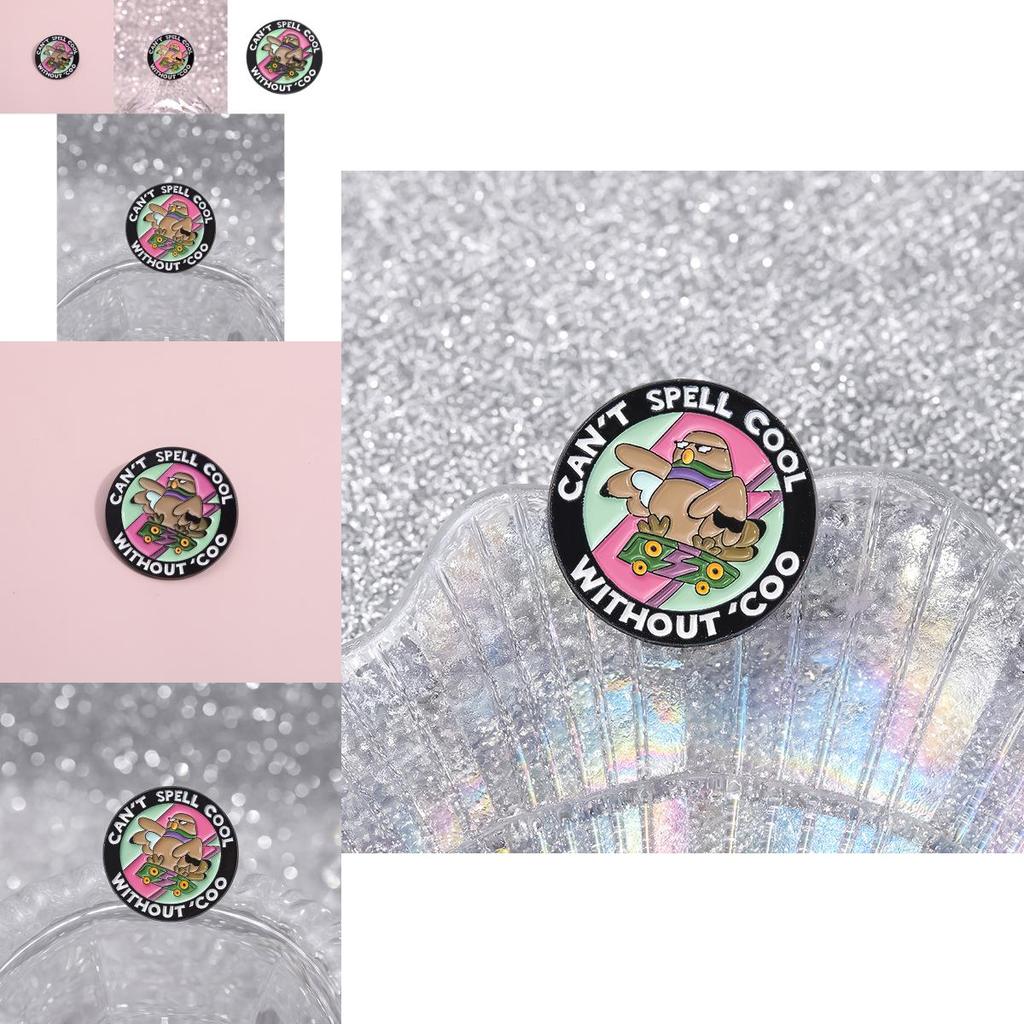 Creative Cartoon Alloy Bird Shape Brooch With Stylish Geometric Design And Vibrant Colors