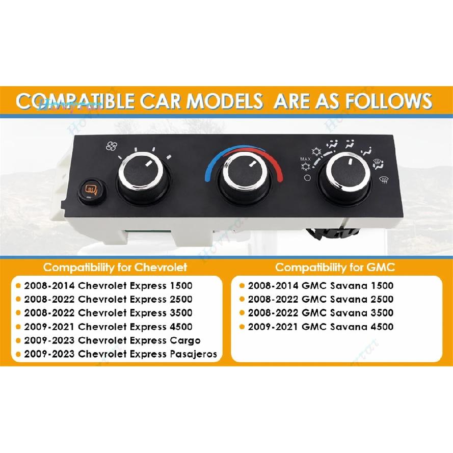 599-294 For Chevrolet Express Cargo Pasajeros GMC Savana 1500 HVAC A/C Heater Climate Control Panel Switch Front Control Module