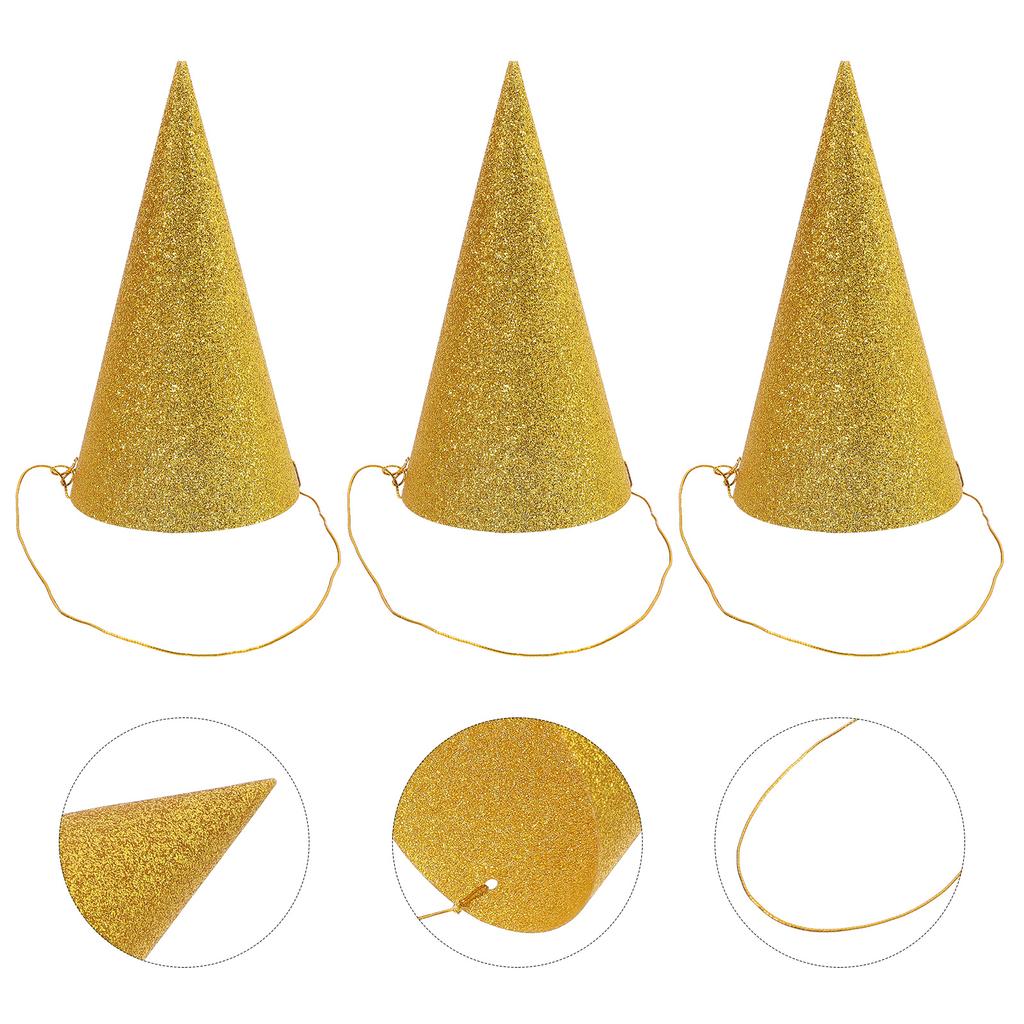 12Pcs Birthday Hats Glitter Cone Party Crowns for Kids Adults Wedding Baby Shower Prince Crown Birthday Crown Baby Crowning