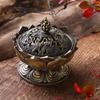 Incense Holder Vintage Zinc Copper Alloy Flower Shaped Incense Bowl Home Decoration