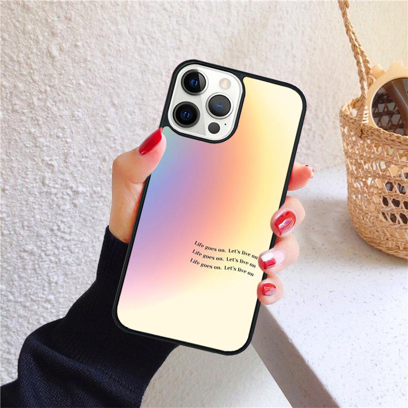 Minimalistisches Pastell GoodVibes Herz Neon Handyhülle Cover Für iPhone 17 Air 16 15 14 12 13 Pro Max Plus Fundas