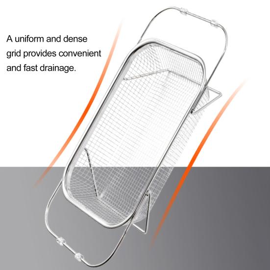 Stainless Steel Expandable Sink Colander with Mesh Design and Extendable Handles for Versatile Straining