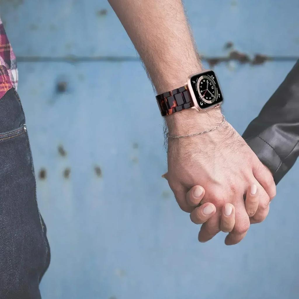 Resin Strap for Apple Watch Band 44mm 40mm 45mm 41mm 38mm 42mm Bracelet Correa iWatch Series 3 4 5 6 Se 7 Replacement Watchband