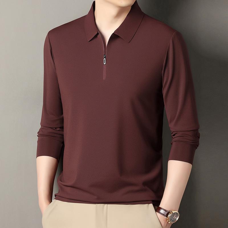 

Spring Men s Long Sleeved Top, Shirt Collar, Business Casual Top XL винный