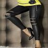 Classical Fit Slim Sexy Three Zipper Bright Leather Stretchy Leggings Pants