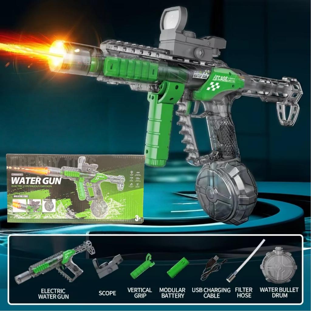 Long Range Shooting Electric Water Gun Toys Children Automatic Sensor Muzzle Flame Squirt Gun Kids Summer Beach Pool Party Toy