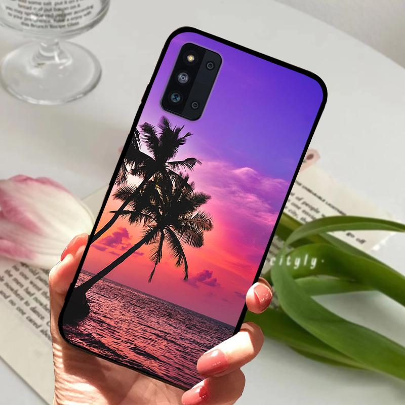 Silikonowe Etui Na Samsung F52 5G Urocze Zwierzątko TPU Czarna Pokrowiec Na Telefon Na Samsung Galaxy A52 4G 5G M52 Geometryczne Fundas Zderzak