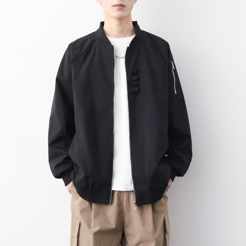 Herren Modische Lässige Pilot Jacke mit Baseballkragen für Herbst und Winter