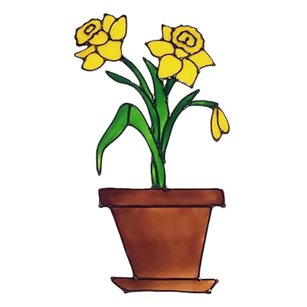 20x30cm Living Room Decals Wallpaper Window Sill Decor Red Flower Pot Stickers Wall Stickers Window Glass Decoration Home Decor