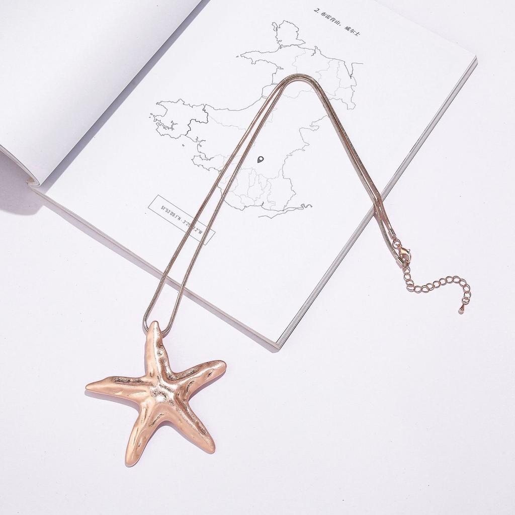 Accessories Fashion Geometric Starfish Alloy Long Women'S Jewelry Necklace Sweater Chain
