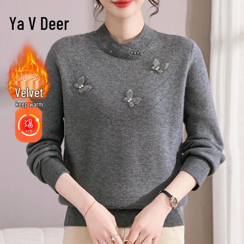 Yalu Women s 2025 3D Butterfly Warm Knit Sweater 2XL