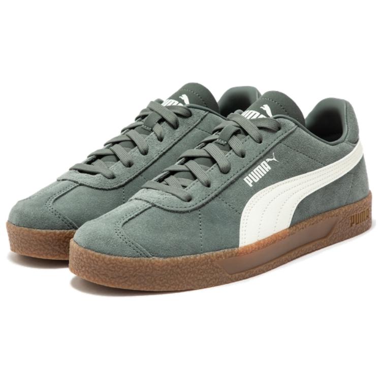 New PUMA Club Low Top Skateboard Shoes Unisex Green White 401514-03