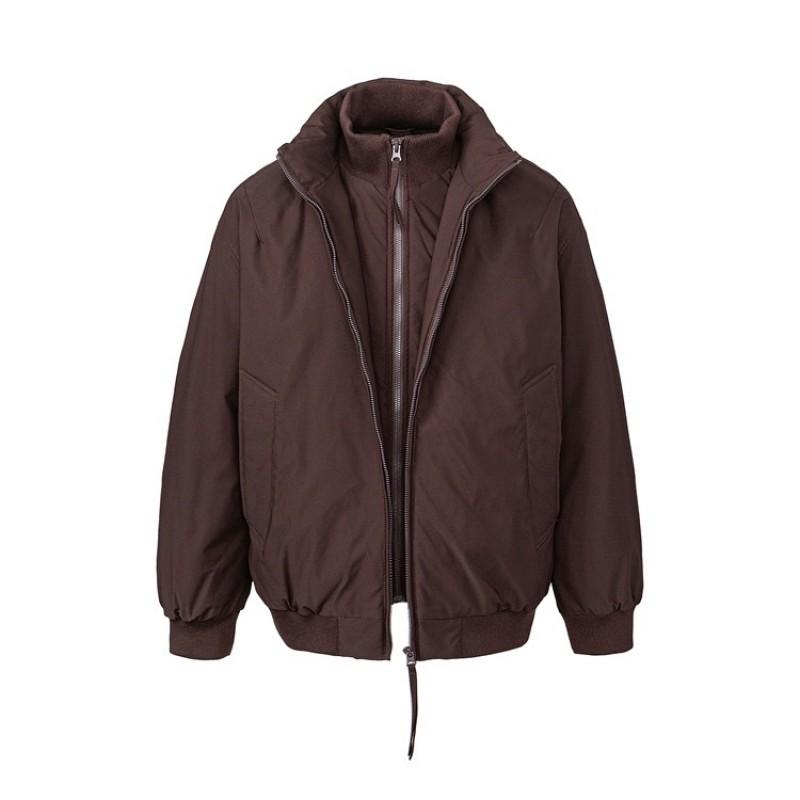 Mens Winter Light Down Jacket Stand Collar Warm Solid Color Streetwear Puffer Coat