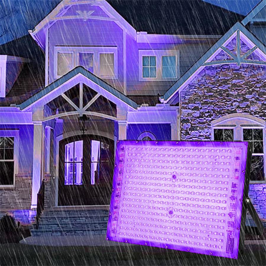 1/2 Pack 400W UV LED Black Lights 395nm To 410nm Outdoor Flood Blacklight Light IP66 Waterproof for Glow Dance Party Stage Decor