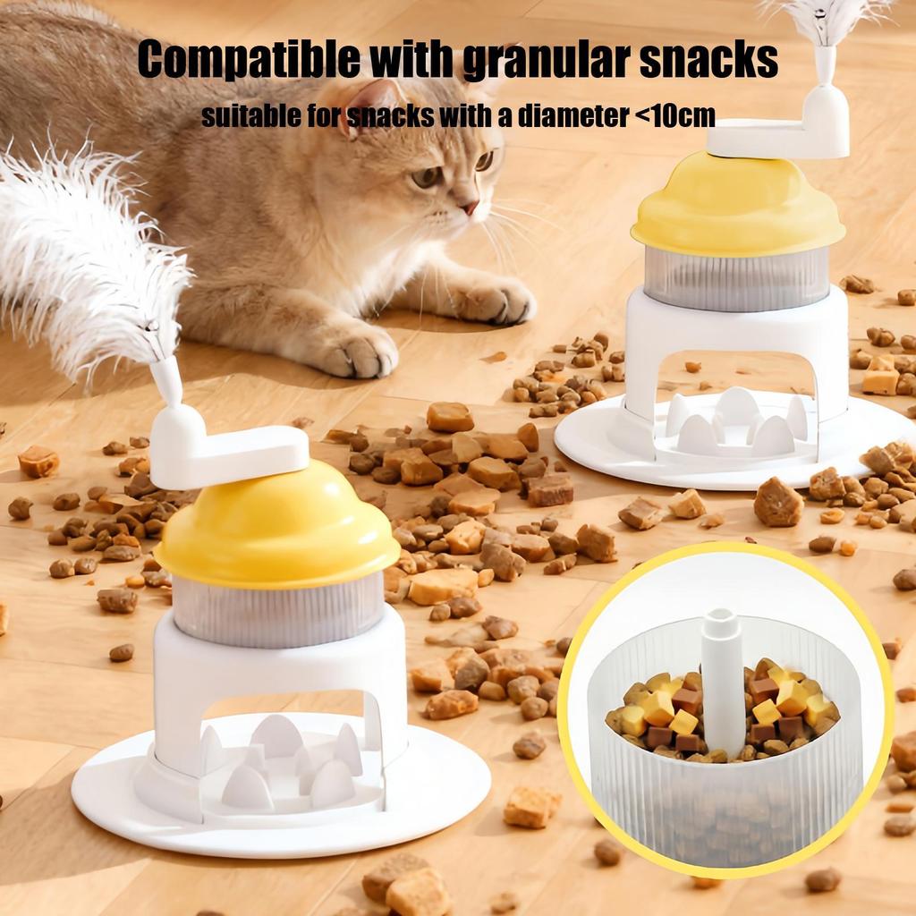 Cat Treat Dispenser Toy Interactive Food Dispenser Ice Shaver Shape Treat Puzzle Toys For Dogs With Teaser Wand For Puppy Kitten