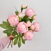 Pivoine rose artificielle à double tête pour la décoration de la maison, de l'hôtel ou de la photographie
