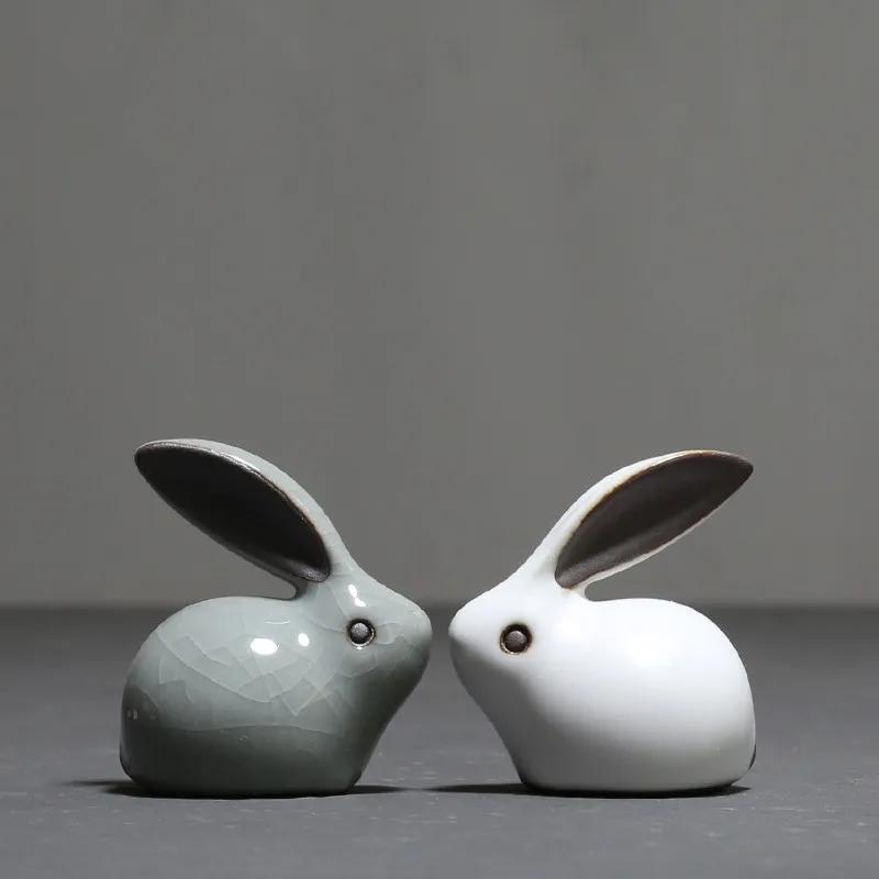 Cute Ceramic Teapet for Tea, Small Lovely Ornament, Chinese Tea Set Accessory, Deer Rabbit and Cattle, Delicate Teaware, 1 Pair