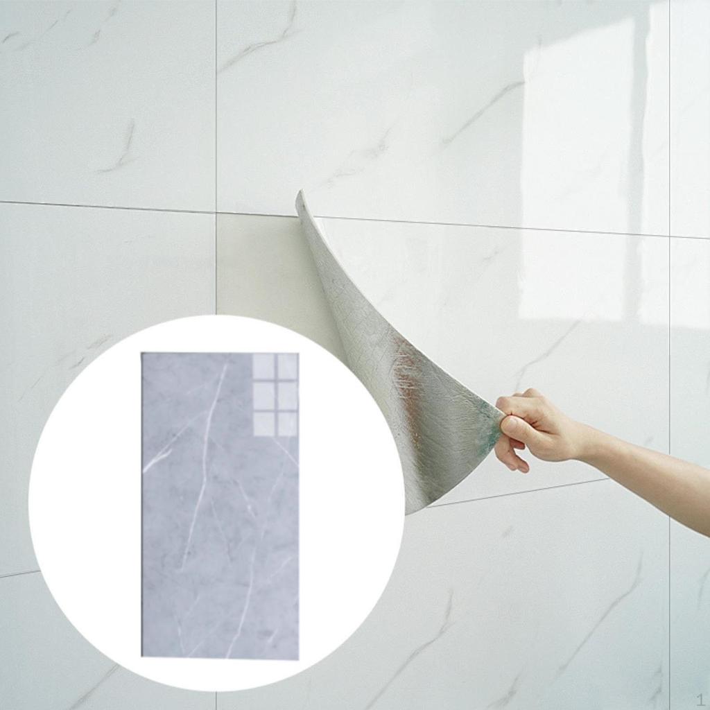 Elegant Marble Effect Tile Sticker for Kitchen And Bathroom Decor