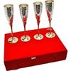 Silver Plated Brass Wine Goblet/Wine Glasses Set (Set of 4 Wine Glass)