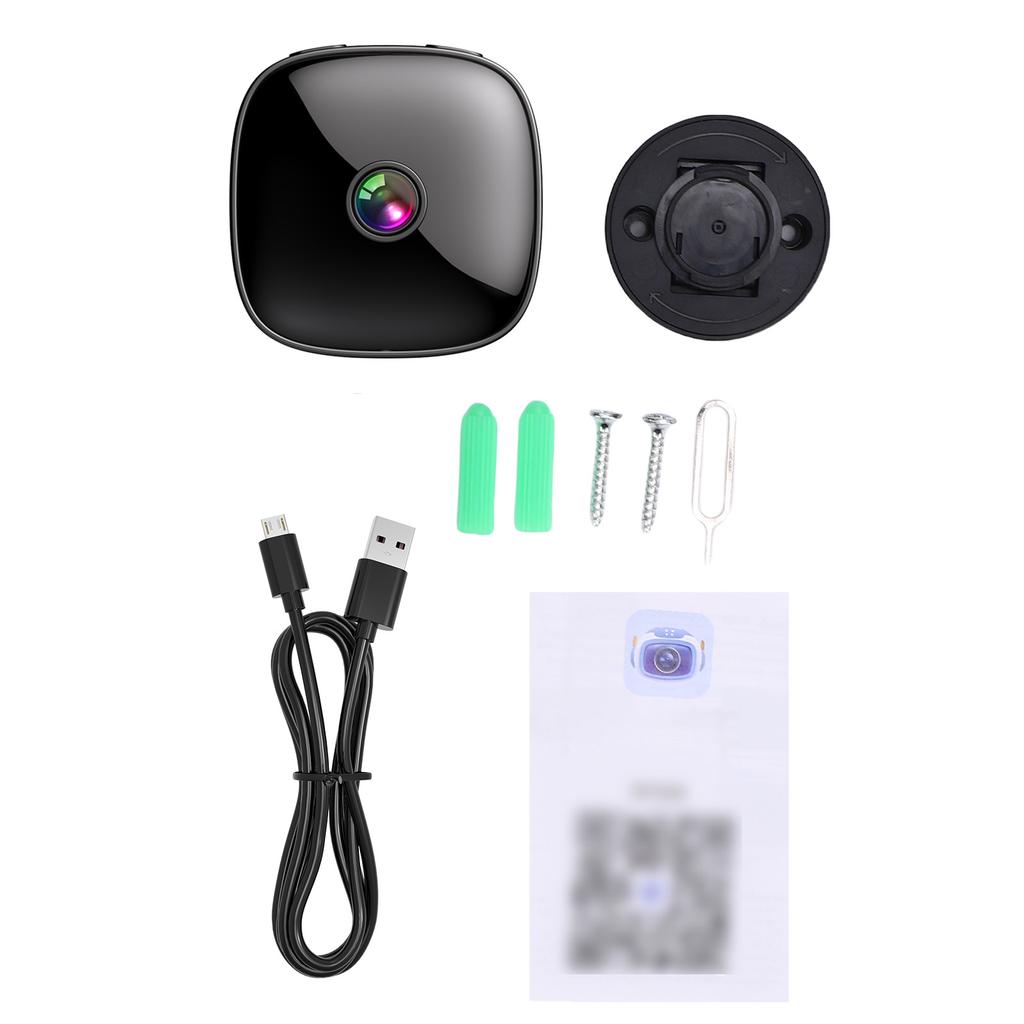 Compact WiFi Camera with Night Vision, Smart Home Security Camera, 360 degrees Rotation, Rechargeable Battery, Motion
