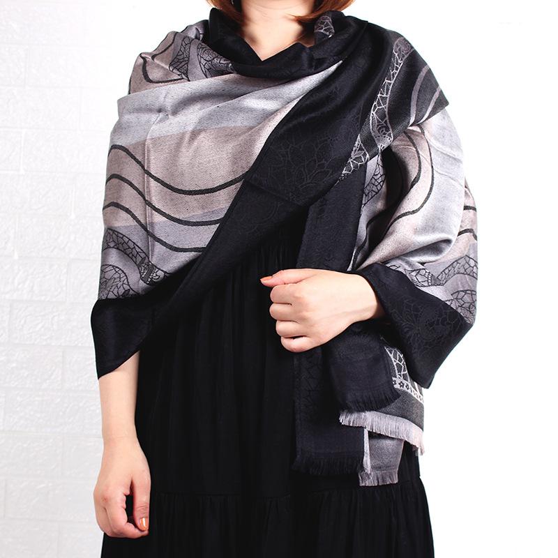 New Spring and Autumn Thin Jacquard Scarf Shawl Women's Long Scarf Headscarf Air Conditioning Warm Shawl