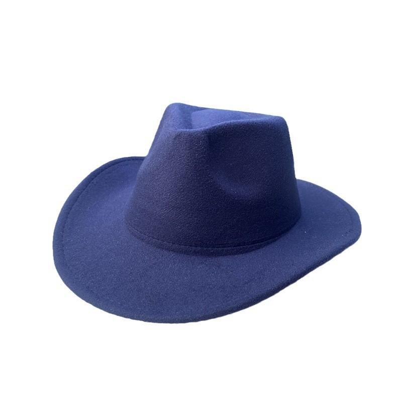 Cross-Border Hot-Selling New Western Cowboy Hat Felt Top Hat British Retro Jazz Hat Manufacturer Wholesale Supply Is Stable