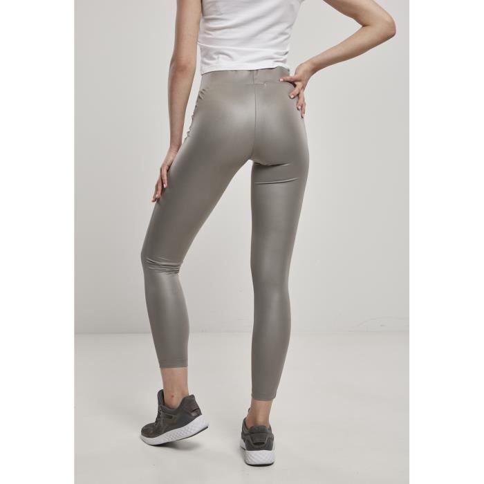 Legging femme Urban Classics imitation cuir - gris foncé - XL